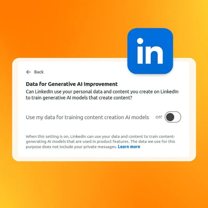 LinkedIn Settings under Data Privacy showing the Data for Generative AI Improvement toggle LinkedIn Settings under Data Privacy showing the Data for Generative AI Improvement toggle