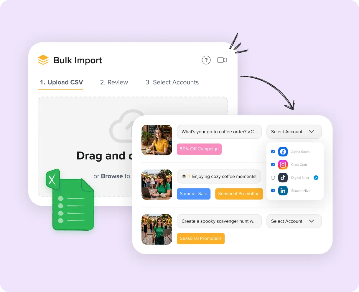 Schedule posts in bulk