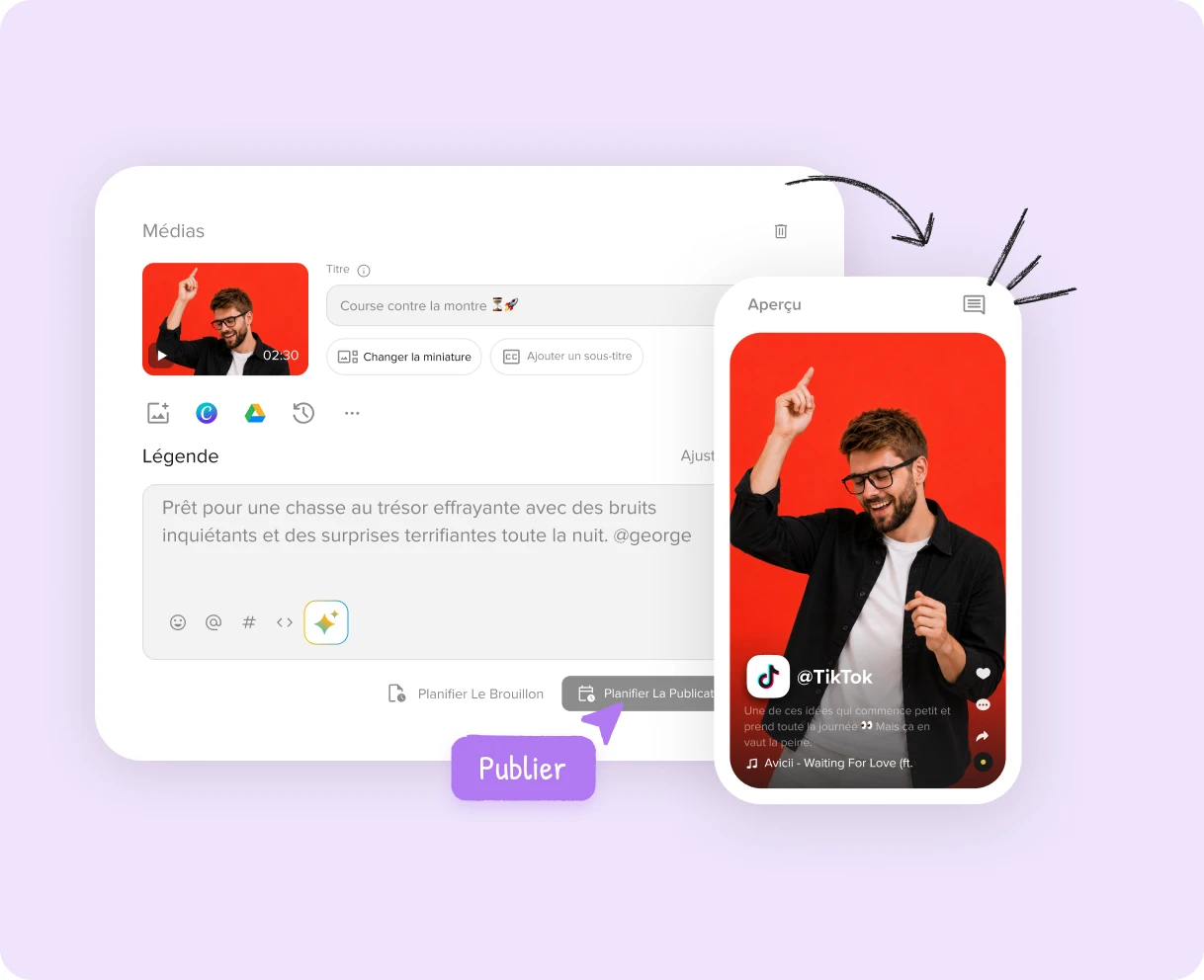 Calendrier d'affichage de Tiktok Calendrier d'affichage de Tiktok