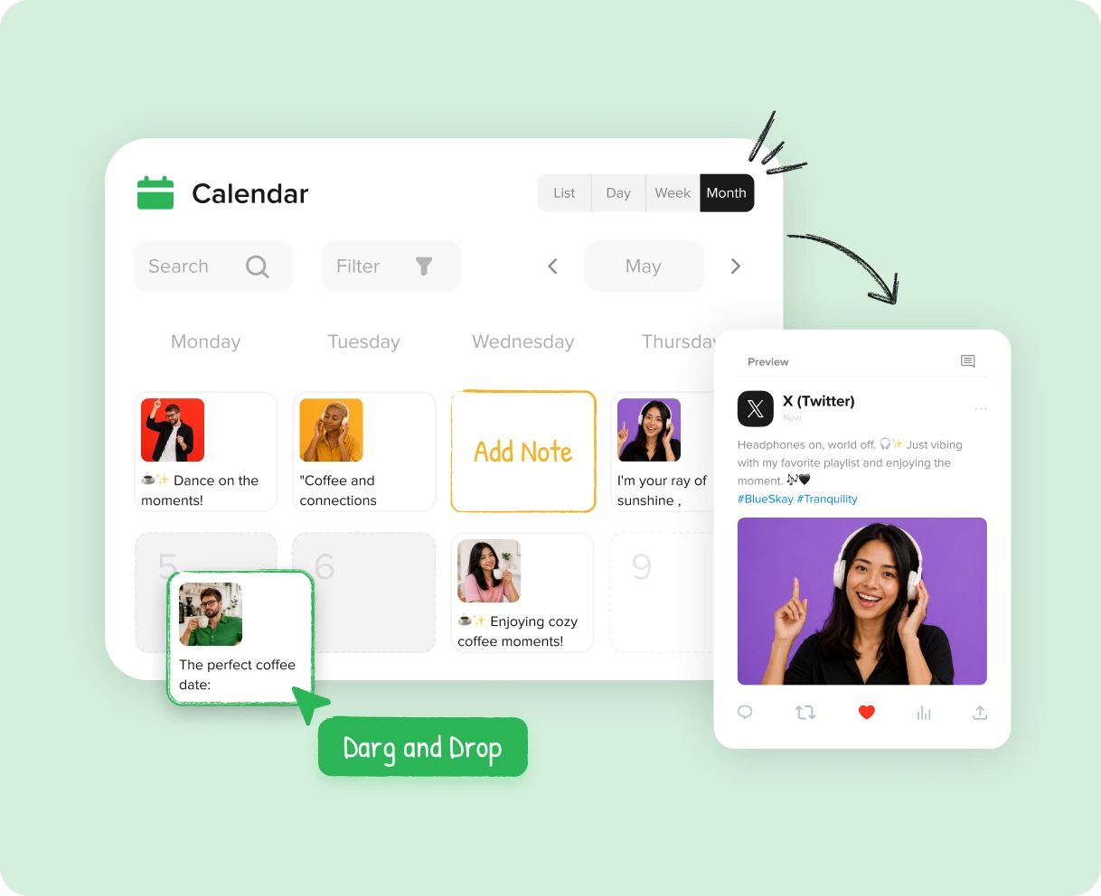 Calendrier de contenu intelligent Twitter Calendrier de contenu intelligent Twitter