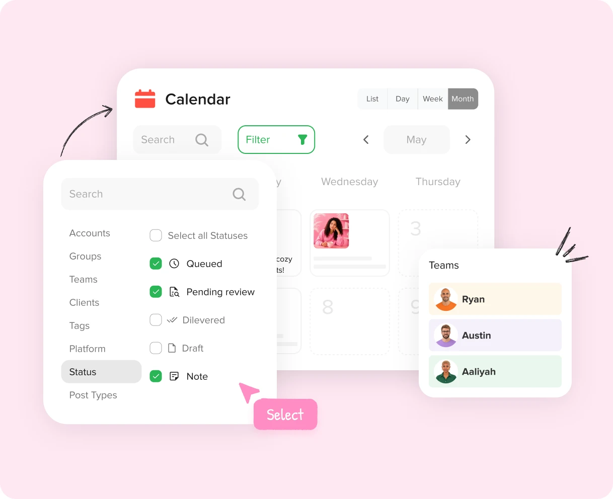 Calendrier de contenu Partager dans SocialPilot Calendrier de contenu Partager dans SocialPilot
