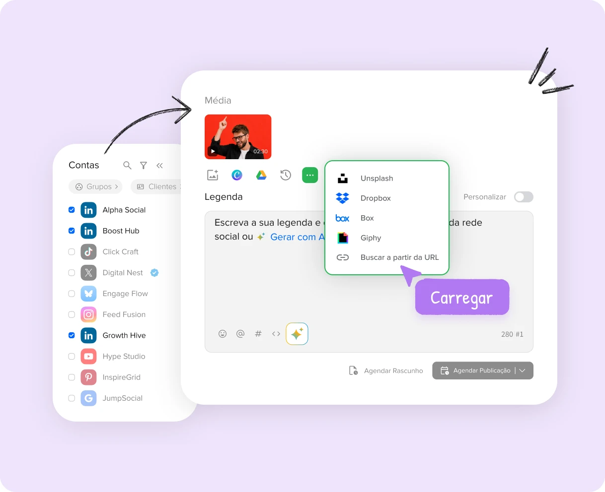 Publish any format of media on LinkedIn with SocialPilot