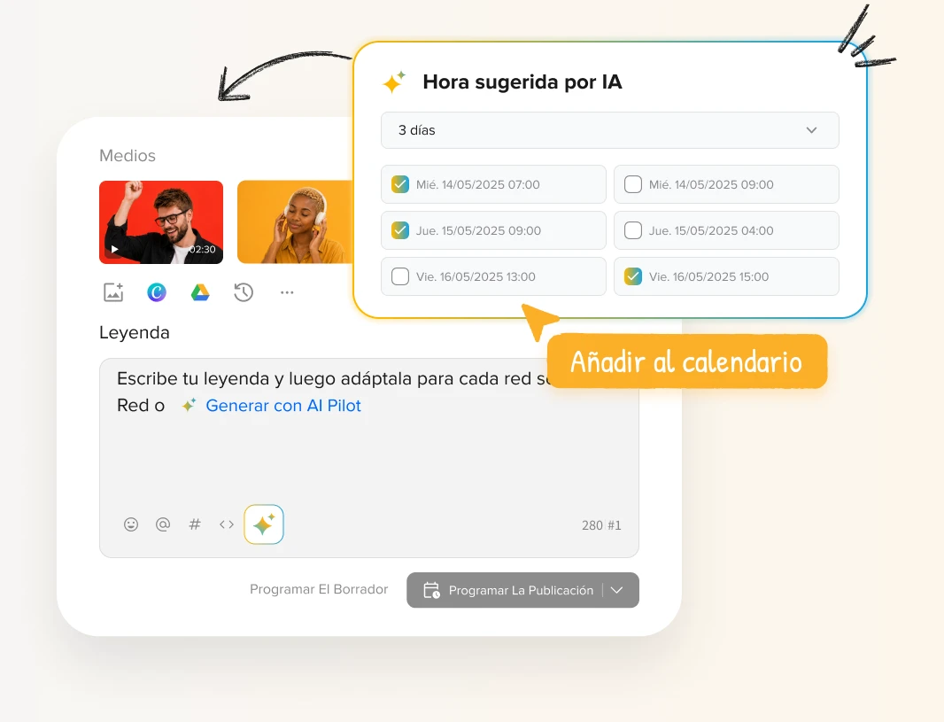 Publica en las horas sugeridas por la IA para aumentar la visibilidad