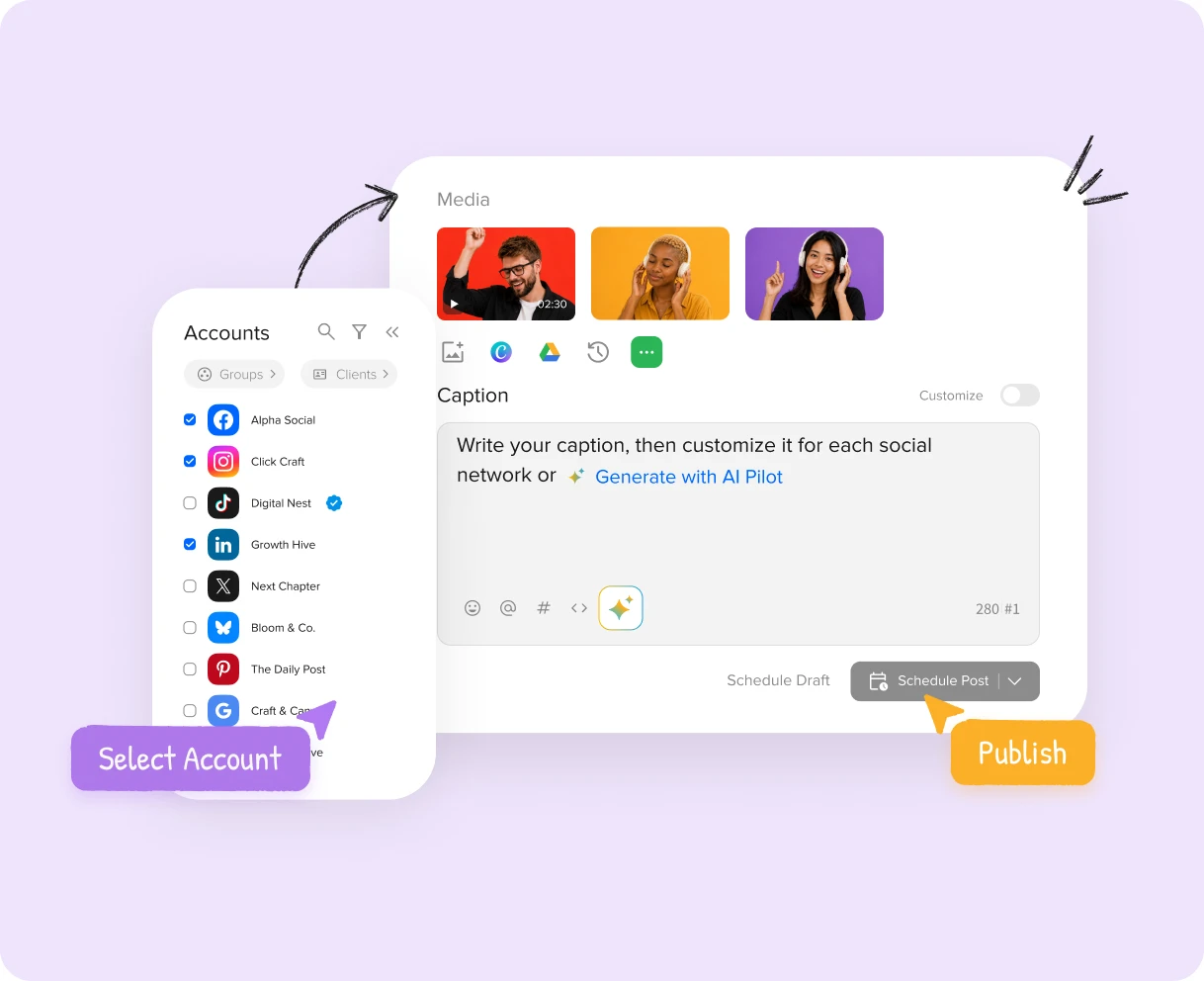 Schedule Posts Across Accounts in One Go