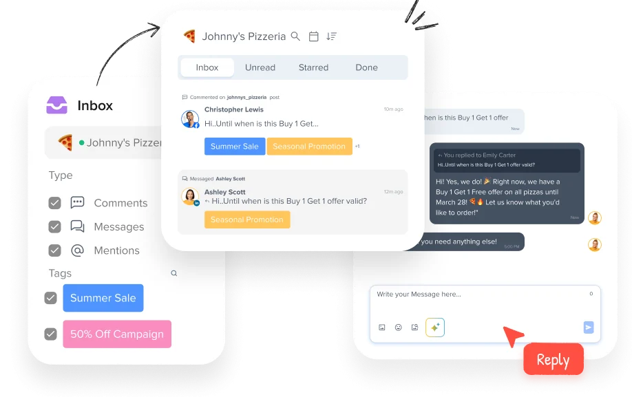 Manage all your conversations from one inbox