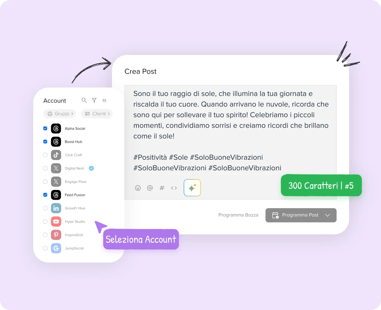Communicate clearly on Threads with text posts on SocialPilot