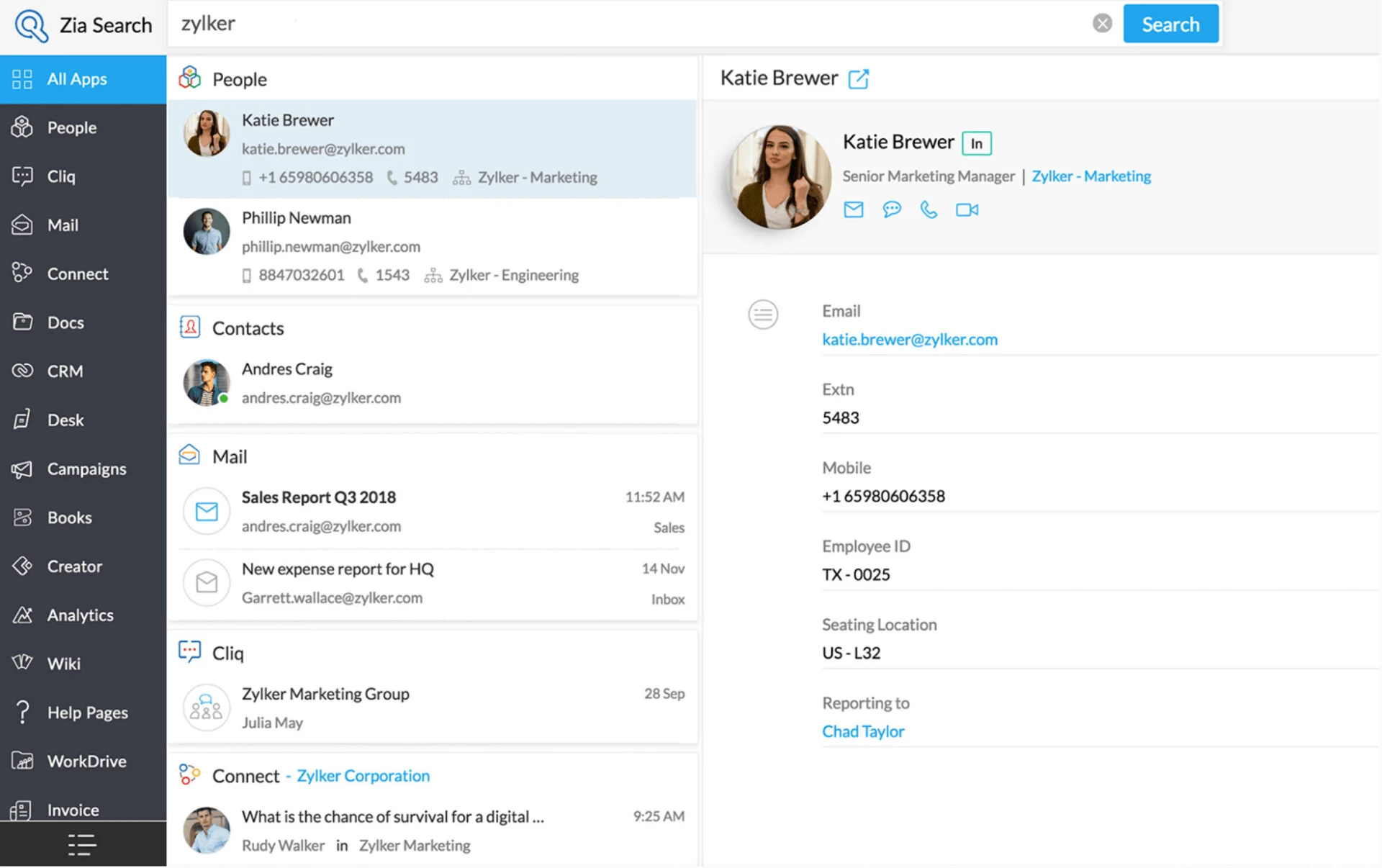 Zoho Social connected to Zoho CRM and Desk Zoho Social connected to Zoho CRM and Desk