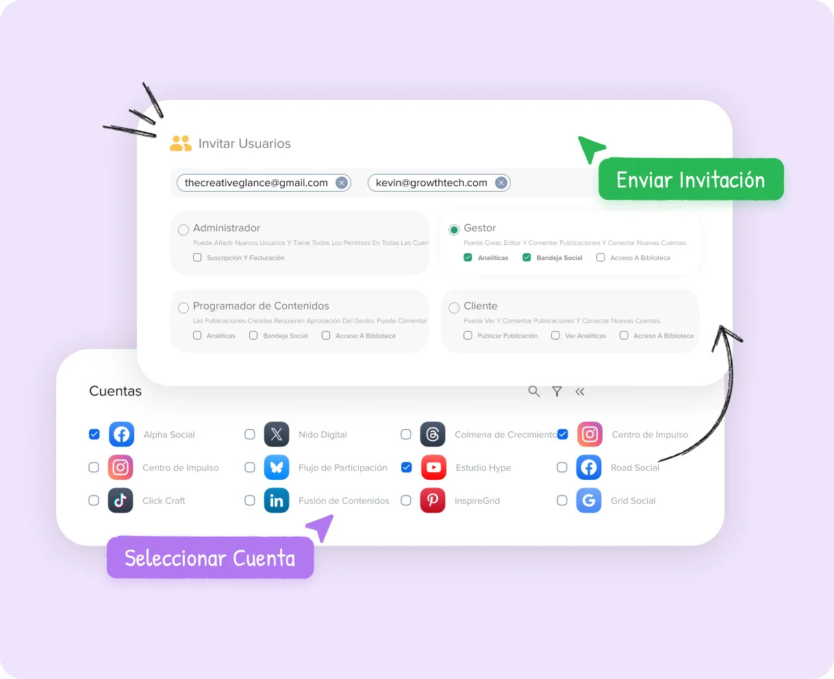 Enlace de invitación para equipos y clientes