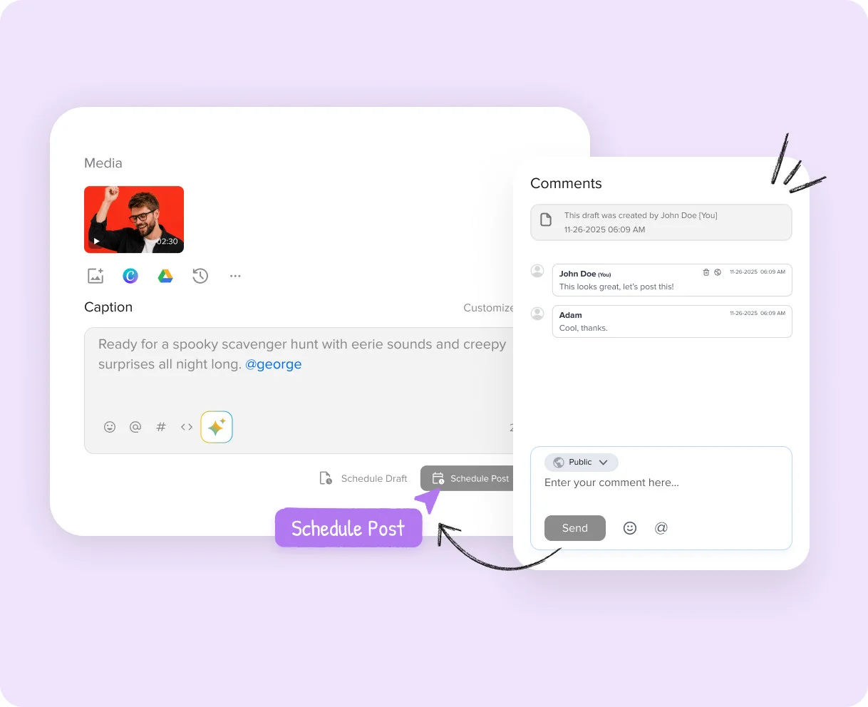 Teamarbeit mit Postkommentaren Teamarbeit mit Postkommentaren