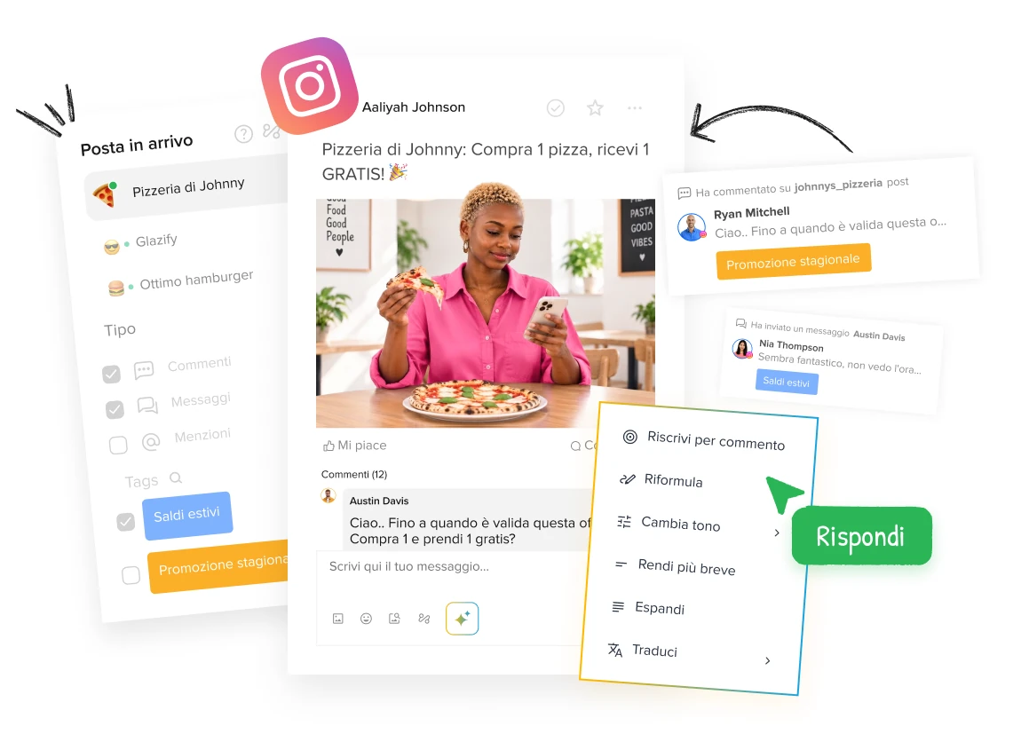Commenti e messaggi di Instagram senza soluzione di continuità