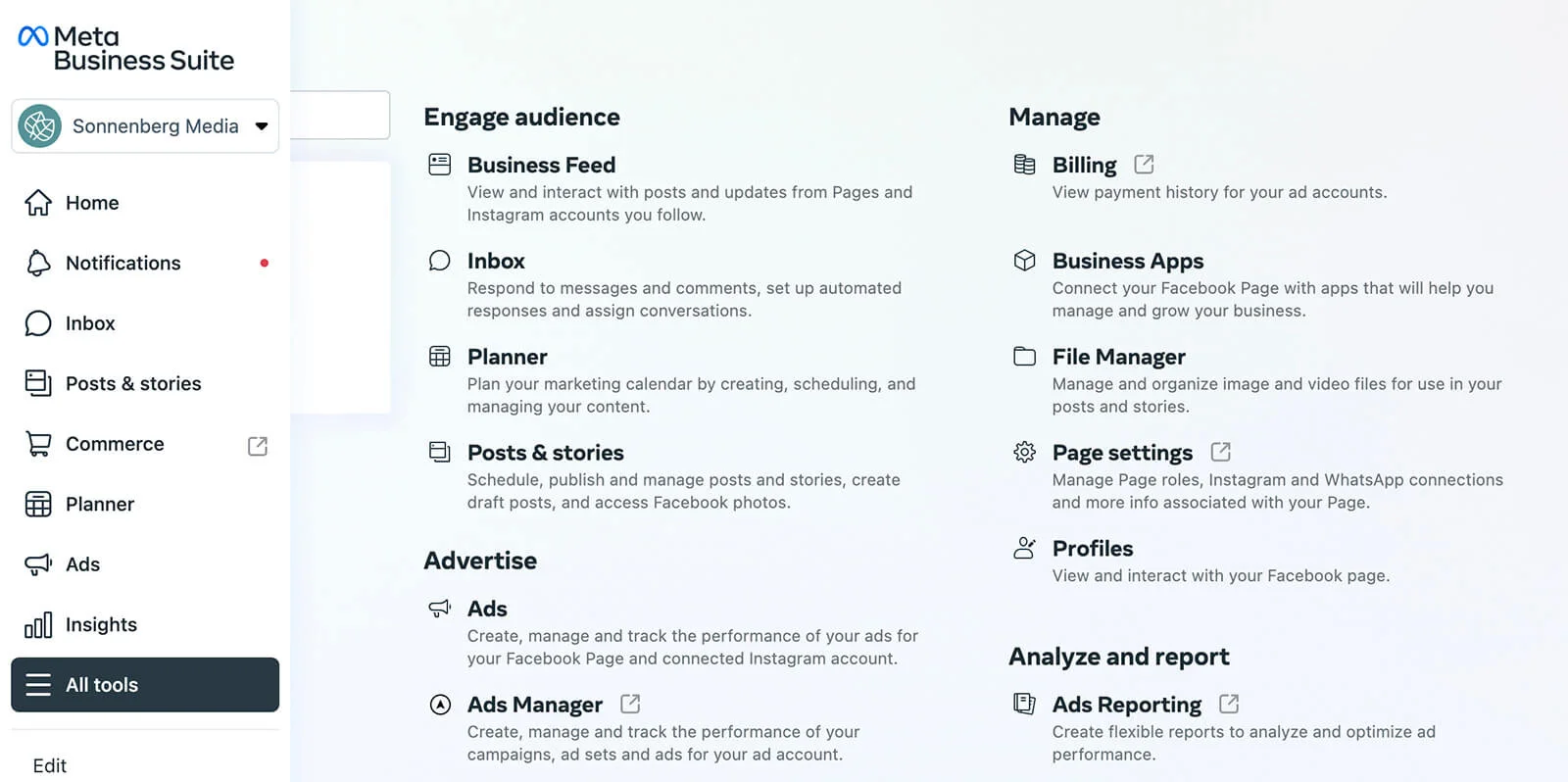 Meta Business Suite Facebook page analytics overview Meta Business Suite Facebook page analytics overview