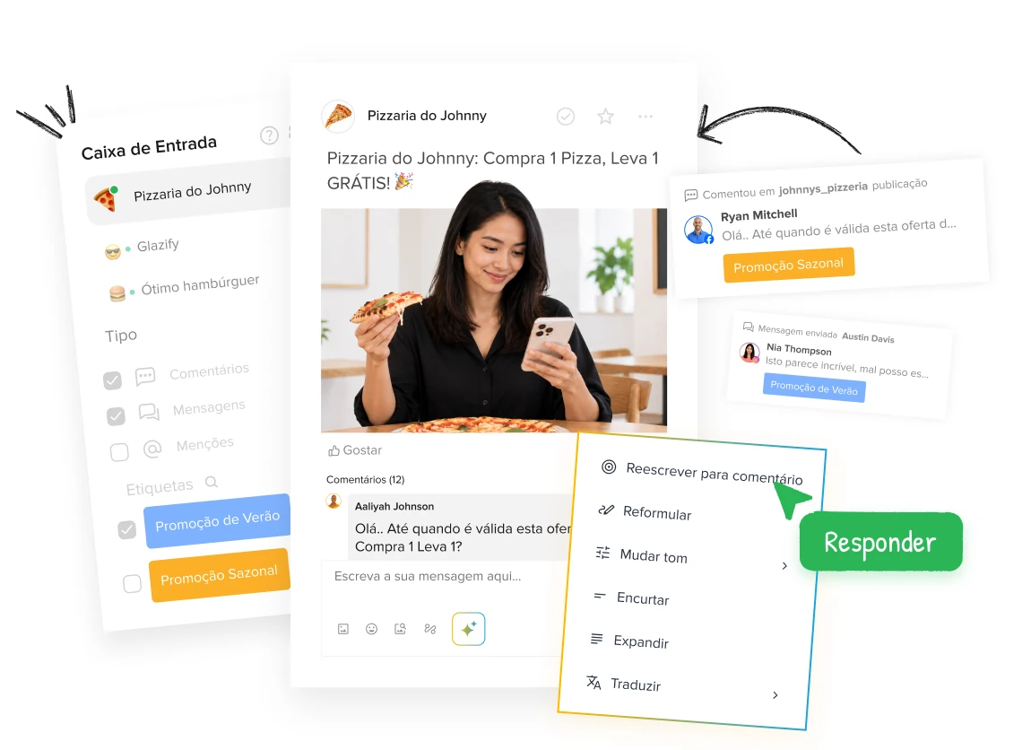 Nunca perca uma mensagem de um cliente com a Caixa de entrada social