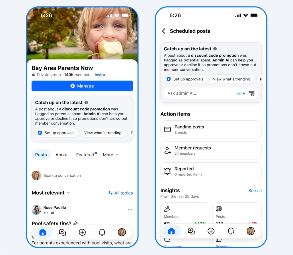 New admin tools in Forum, the Facebook Groups app New admin tools in Forum, the Facebook Groups app