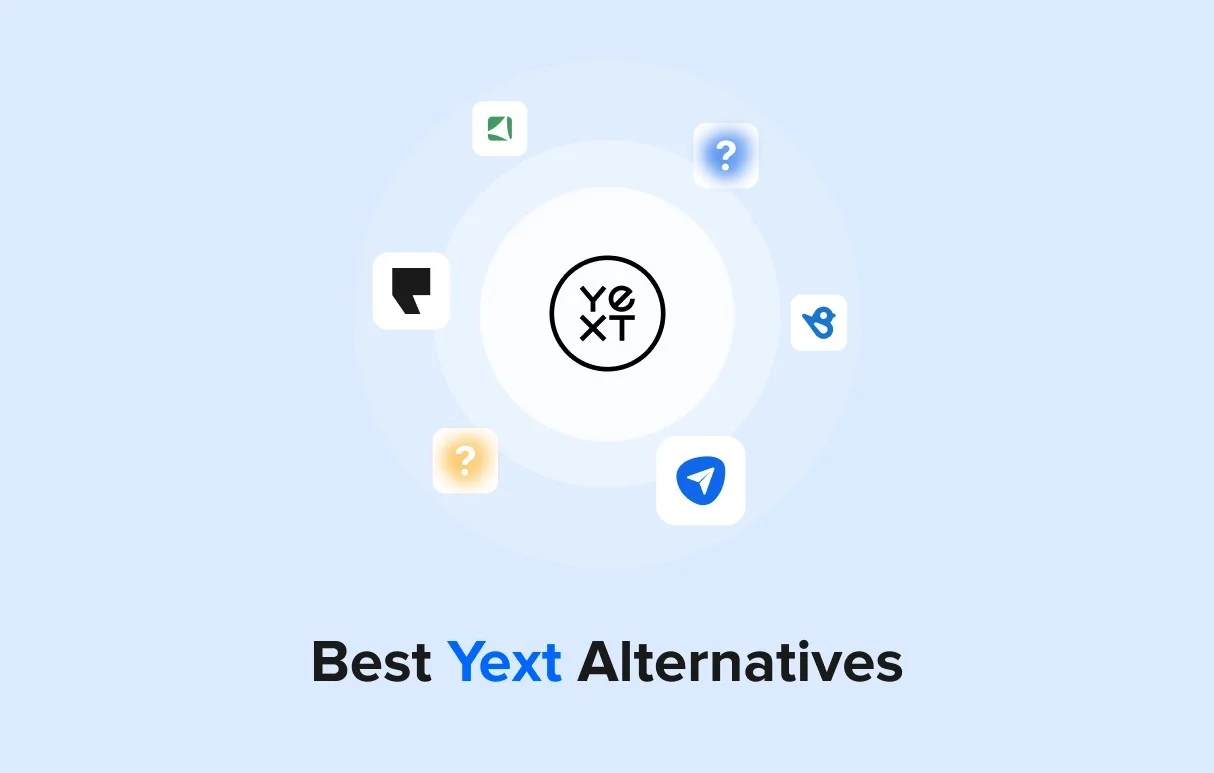 Yext alternatives comparison featuring SocialPilot Reviews, Moz Local, BrightLocal, Birdeye, Podium, SOCi, Reputation, and Vendasta. Breakdown of features, pricing, pros, cons, and user reviews.