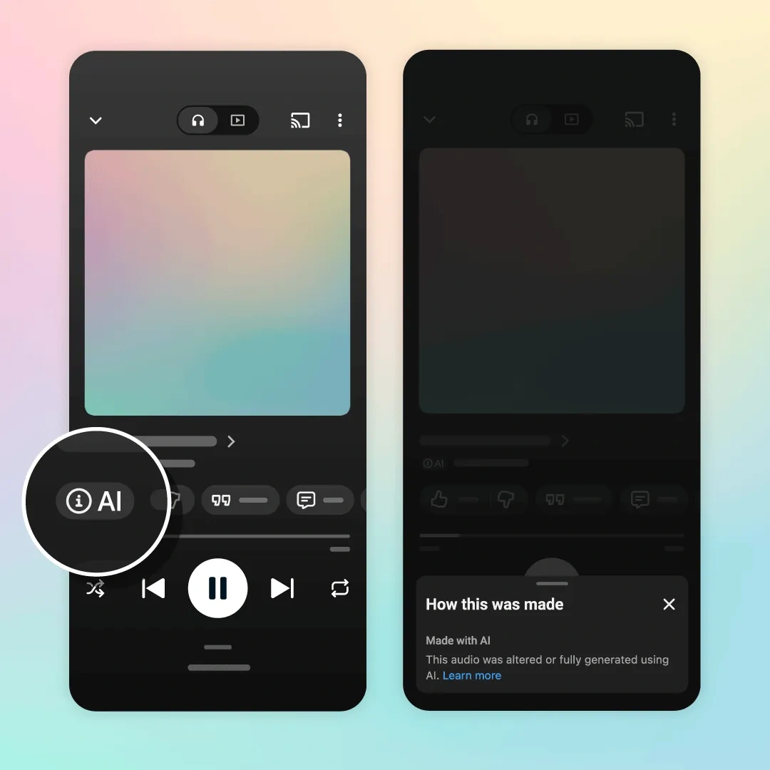 AI-generated songs labeled on YouTube Music AI-generated songs labeled on YouTube Music
